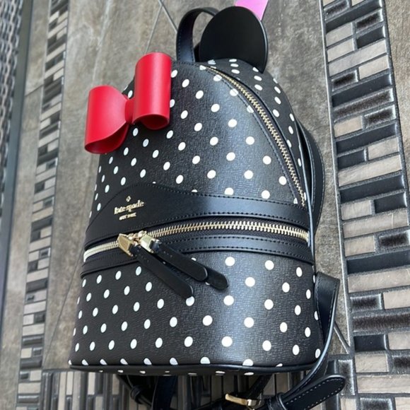 Kate Spade Disney X Kate Spade New York Minnie Dome Backpack Black Multi - Picture 3 of 16